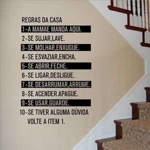 Stickers Muraux Creative Décoration De La Maison Langue Portugaise Règles De La Maison Art Decal Amovible Famille Règle Autocollant Affiche AZ389Wall StickersWall