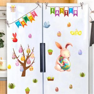 Autocollants muraux Pâques Happy Sticker Cartoon Lettre créative Children Childroom Home Decor Fenêtre