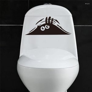 Stickers Muraux Drôle Cuvette De Toilette A Salles De Bains Peeping Eye Décorations Pour La Maison Art Diy Noir Stickers Décor