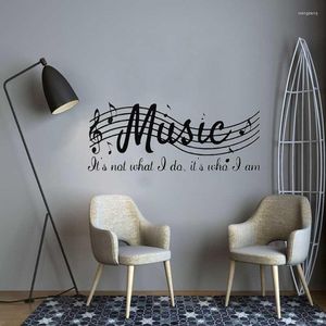 Stickers muraux Accueil Chambre Décoration Papier Amovible Mode Musique Notes de Musique Sticker Autocollant DurableWall StickersWall