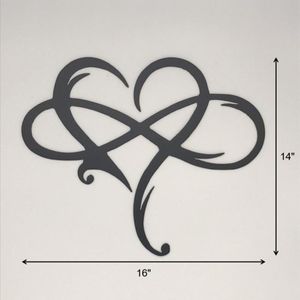 Pegatinas de pared Infinity Heart Metal Decor Art Love Sign para el hogar Boda Familia Regalo Parejas HFing