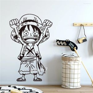 Stickers muraux personnage d'anime japonais singe One Piece.D. Luffy – autocollant de décoration artistique pour chambre d'enfant, famille, maternelle, B2