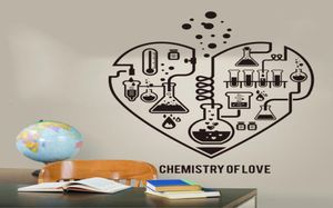 Autocollants muraux Grands sciences de la chimie Abstract Cœur Decal Laboratoire de classe Geek Valentin Sticker LW3184133956