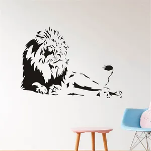 Stickers muraux Lion Animal Home Decor Salon Creative Mural Art Applique Amovible Cartoon Sticker