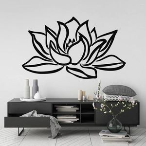 Pegatinas de pared Etiqueta de flor de loto Arte Moderno Yoga espiritual Calcomanía Decoración de la habitación Interior extraíble Hogar B484