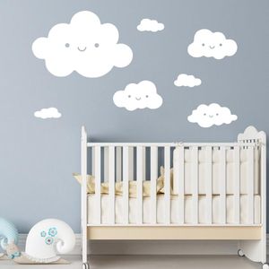 Pegatinas de pared, pegatina de nubes encantadoras, decoración del hogar para habitación de bebé, calcomanías para niños, murales, pegatinas de pared