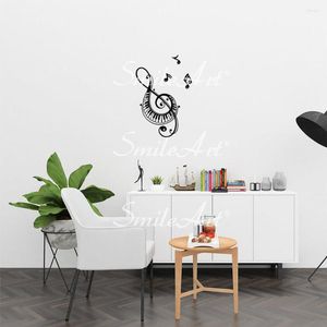 Stickers muraux musique décoration de la maison accessoires décor salon chambre amovible Art autocollant peintures murales