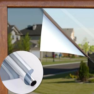 Wall Stickers One Way Window Film Tint Reflective Mirror Privacy Sun Blocking Heat Control Anti UV Glass Sticker for Home Office 230927