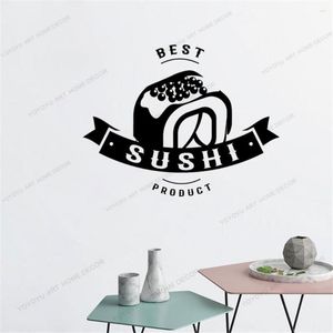 Pegatinas de pared, producto de Sushi, sabor, pegatina de comida japonesa, calcomanías de decoración Interior, Mural de cocina único para restaurante CX863