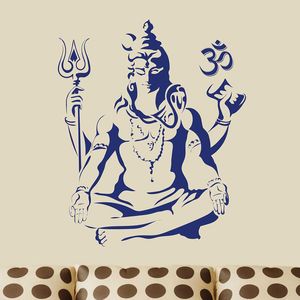 Stickers muraux Vinyle décoration murale Shiva divinité divinité hindoue religion PVC art autocollant famille chambre salon art mural M185 230410