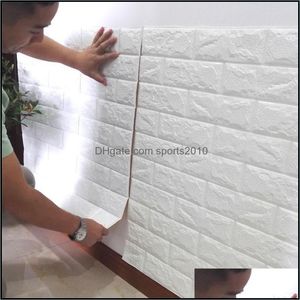 Pegatinas de pared Papeles de pared Decoración para el hogar Fondos de pantalla para sala de estar Papel tapiz 3D Autoadhesivo En relieve Impermeable Insonorizado Moderno Sti Dhkqs