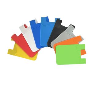 3M colle bâton étuis portefeuille pour téléphone dos Silicone carte de crédit ID porte-espèces pochette autocollante poche pour téléphone portable