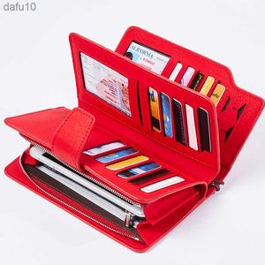 Brieftasche Weibliche PU Leder Brieftasche Kupplung Geldbörse Rot 3Fach Frauen Zipper Geldbörsen Geldbeutel Riemen Geld Tasche Münze Weibliche Geldbörse für iPhone L230704