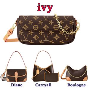 Femmes Boulogne LOOP Diane Carryall Sac à bandoulière Infirmière Portefeuille sur chaîne Ivy Designer Sac à main de luxe Hommes Cross Body Crescent Moon Sacs Fourre-tout en cuir Sac à rabat d'embrayage