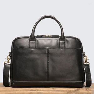 Carteras 40 cm hecho a mano hombres maletín de viaje diseñador de cuero bolso de negocios portátil portátil A4 cartera bolsa masculina Tote