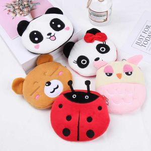 Monedero de dibujos animados Panda Perro Mono Conejo Animal de peluche Muñeca Mini Monedero lindo Bolsa de cable USB Estuche para auriculares Bolsillo para llaves GiftL230303