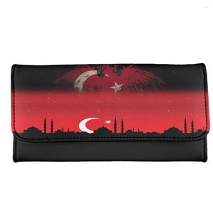 Carteras Custom Turquía Estilo Patrón Impresión Diseñador PU Cuero Viaje para Tarjetas de Mujer Titular Monederos Pequeños 3 Fold Wallet Bolsas Regalo Mamá