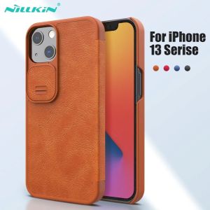 Portefeuilles pour iPhone 13 Pro Max Case Nillkin Vintage Qin Flip portefeuille PU Leather PC COUVERTURE POUR LA COUVERNE