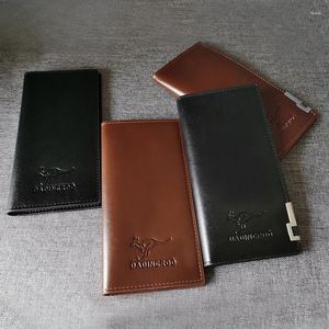 Billeteras Long Men's Purse PU Money Clip Black/Brown Leather Bag Multiplot Tarjeta de negocios Suministros de viajes