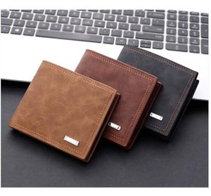 Portefeuilles Hommes Angleterre StyleRetro Short Young Change Card Holders PU Wallet For Men Solid Purses