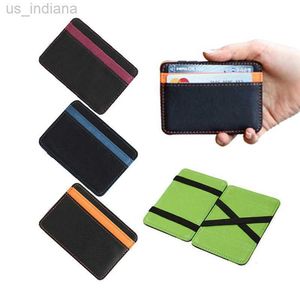 Portefeuille Nouvelle marque Men's Leather Magic Wallet Clips Clips Mink Clutch Bus Card Card Sac pour femmes Small Cash Holder Slim Man Purse L220929