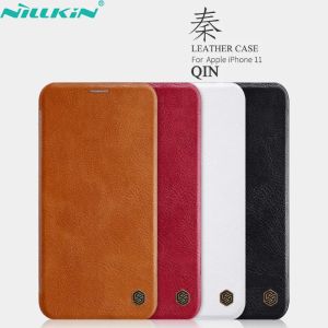 Wallets Nillkin para iPhone 11 Case Qin PU PU Flip Tapa de cobertura Bolsas de bolsillo para la carcasa del iPhone SE Para iPhone 8 para 11 Pro Max Case Case