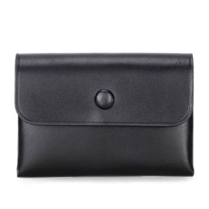 Portefeuilles Porte-Monnaie En Cuir Véritable Avec Boucle Change Portefeuille Pochette Souple Mini Taille Noir Vente-WT