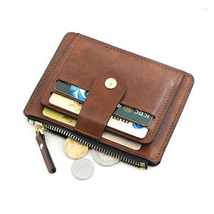 Portefeuilles Small Fashion Credit Card Holder Slim Leather Wallet With Coin Pocket Man Money Bag Case for Men Mini Women Business Purse