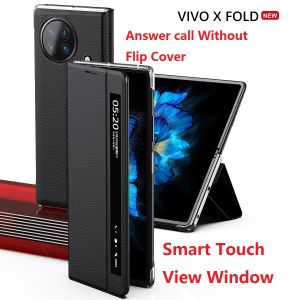 Willets Wake Up Sleep para Vivo X Fold Plus Case Smart Touch View Window Protección de soporte Flip Cubierta de cuero