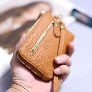 Portefeuilles Bracelet pour femmes porte-monnaie en cuir véritable pochettes 2022 nouvelles dames argent carte de crédit porte-clés porte-monnaie court Y2303