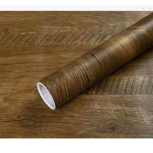 Papel tapiz de madera de grano PVC Rollos impermeables a prueba de agua Muebles Muebles Mueblo Mesa Papeles de pared Decoración del hogar 240329