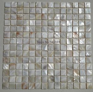 Fonds d'écran 11 pieds carrés naturel blanc carré coquille mosaïque carrelage mère de perle cuisine dosseret douche fond salle de bain papier peint