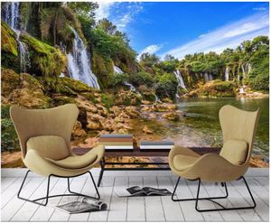 Fondos de pantalla 3D Wallpaper personalizado PO La cascada es una hermosa sala de pintura de paisajes para murales de pared