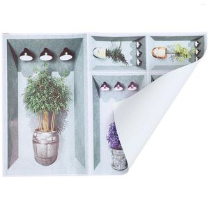 Fonds d'écran 5 PCS Sticker mural papier peint Stickers Nursery Décorez les décalcomanies décoratives auto-adhésives PVC Bonsaï imprimées pour une plante en pot 3D