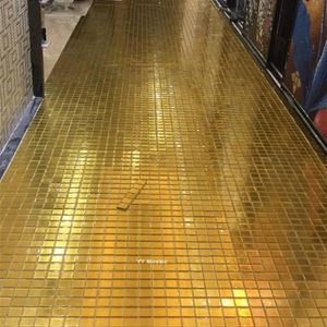 Fondos de pantalla Ácido Alcalino Resistente Imitación Lámina de oro Vidrio Mosaico Azulejo para Royal Temple Pool Baño Cubierta de pared Etiqueta Techo2107