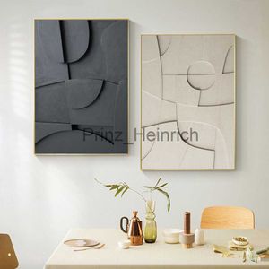 Fondos de pantalla en blanco y negro Textura abstracta Geometría 3D Pintura de arte en estampados de lona Modern Minimal Wall Decor Poster Imágenes J230704