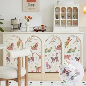 Fonds d'écran coloré chat chambre d'enfant décor amovible papier peint drôle peler et coller floral auto-adhésif pour meubles