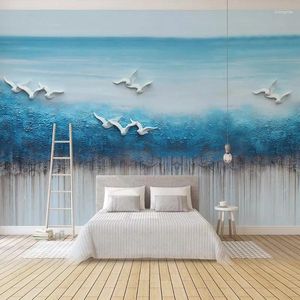 Fonds d'écran personnalisé n'importe quelle taille papier peint mural 3D paysage abstrait peinture murale salon chambre décor à la maison papiers d'art pour murs 3 D