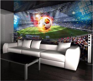 Fondos de pantalla Mural personalizado 3D PO Papel tapiz Imagen Campo de fútbol Decoración de la habitación Fondo Pintura Murales de pared para paredes 3 D