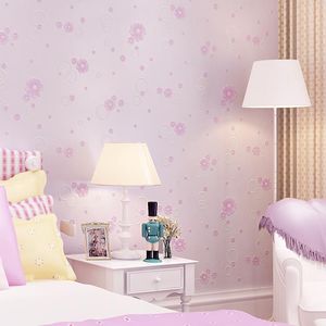 Fondos de pantalla Cute Small Flowers Wallpaper para la habitación de los niños Baby Girl Dormitorio Floral 3D Autoadhesivo Salas de bodas Papel de pared ZE031