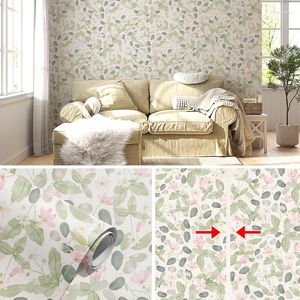 Fondos de pantalla Peel de hoja verde floral y papel tapiz auto adhesivo pegatinas removibles rollos para gabinetes de pared decoración de renovación del hogar