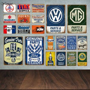 Fonds d'écran IC Motor Car Sales Parts Service Vintage Metal Signs Tin Poster Plaques décoratives Stickers muraux Pub Bar Garage Décor YA042 J230224