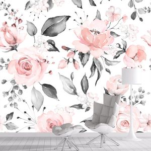 Fonds d'écran Rose Floral Peinture Po Décor À La Maison Murs Papier 3d Peintures Murales Pour Salon Contact PVC Mur Rouleaux Impressions