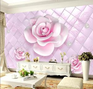 Fondos de pantalla Pink Flower Po Wallpaper Mural 3D Gran personal