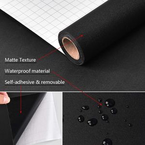 Papiers peints Film auto-adhésif noir épaissi armoires de cuisine autocollant mat meubles papier peint pour meubles placards Tables Film mural