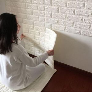 Fondos de pantalla Autoadhesivo PE Espuma Papel tapiz 3D Decoración para el hogar Patrón de ladrillo Papel de pared impermeable Dormitorio Sala de estar Papel de pared