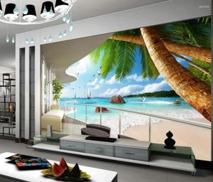 Fondos de pantalla Fondos de pantalla Fondos de pantalla 3D Balcón Estereoscópico Se marea Po PO Sitomedura de televisión personalizada Muro de la sala de estar Sofá