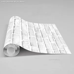 Fonds d'écran blanc gris brique papier peint gris auto-adhésif en papier décoration de maison peigne et dosseret de panneau mural décor de porte murale papel tapiz