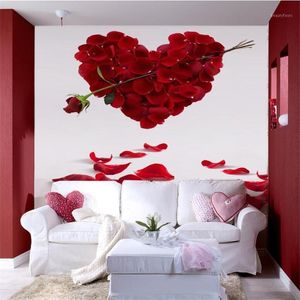 Fonds d'écran en gros- Personnalisé Po Papier Peint 3D Stéréo Grandes Peintures Murales Cupidon Épée Rose Art Salon Canapé Chambre Flash Argent Tissu Mural