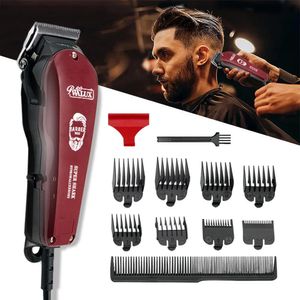 WALUX Profesional Barbero AC Cortadora de cabello 10W Potente recortadora Hogar Hombre Afeitadora silenciosa 2M Máquina cortadora de cables 8 Peines protectores 240110